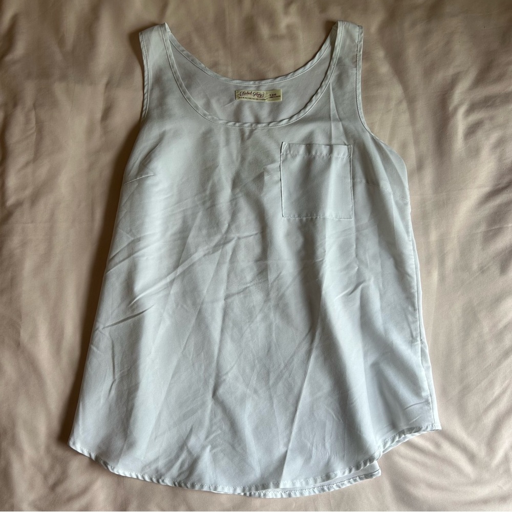 Faded Glory White Sleeveless Blouse - Size Small